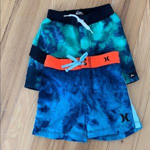 Set of 2 Boys 12m Hurley /Quiksilver board shorts